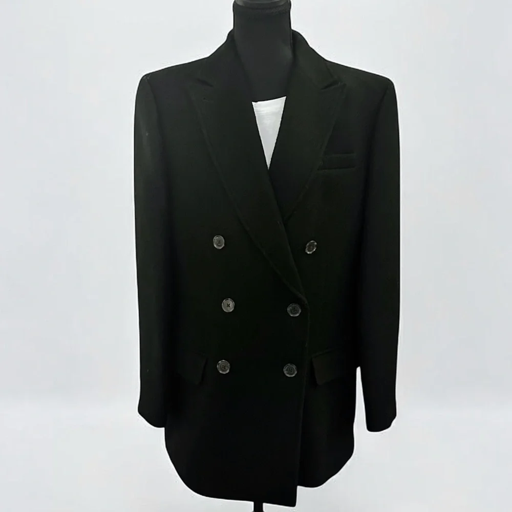 J Crew Black Wool Double-Breasted Blazer - Picture 2 of 6